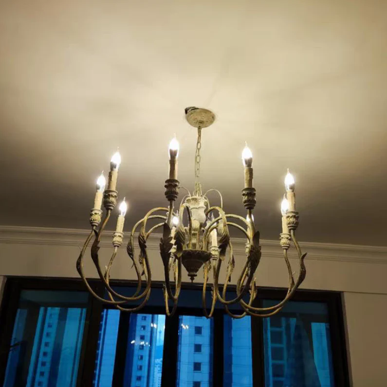 French Vintage Candle Chandelier for Living Room/Bedroom - Image 3