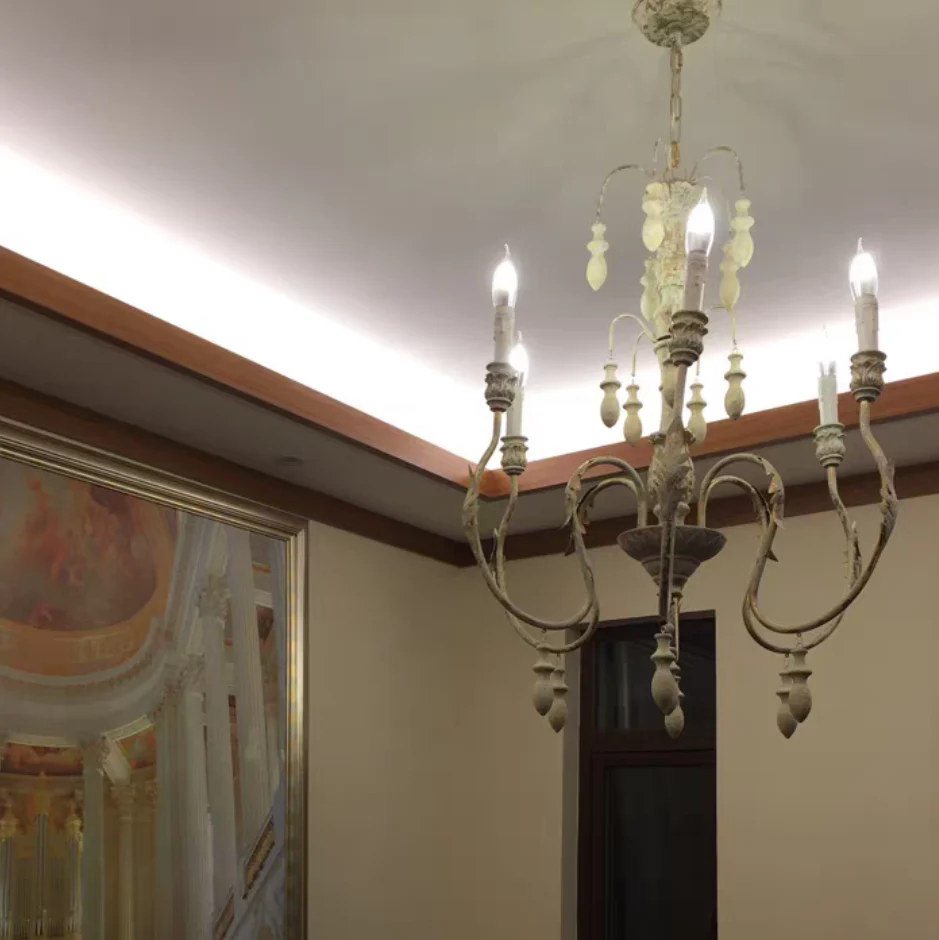 French Vintage Candle Chandelier for Living Room/Bedroom - Image 4