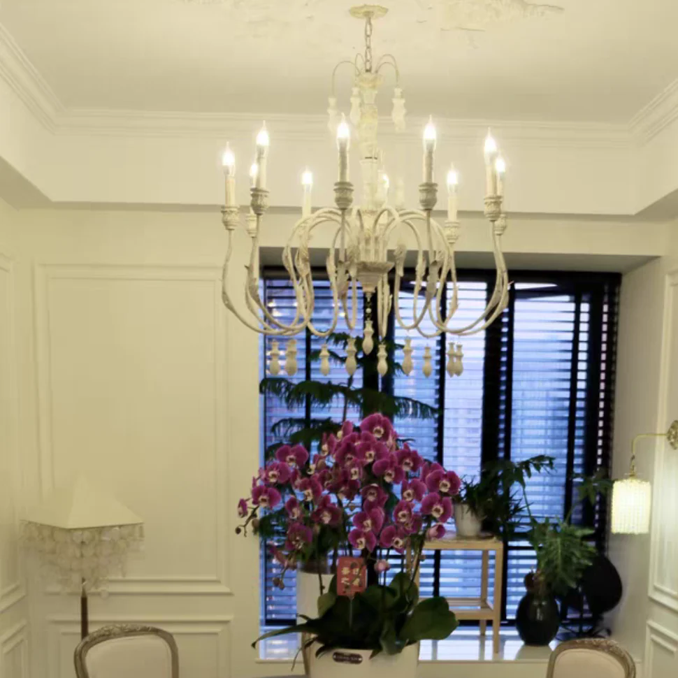 French Vintage Candle Chandelier for Living Room/Bedroom - Image 5
