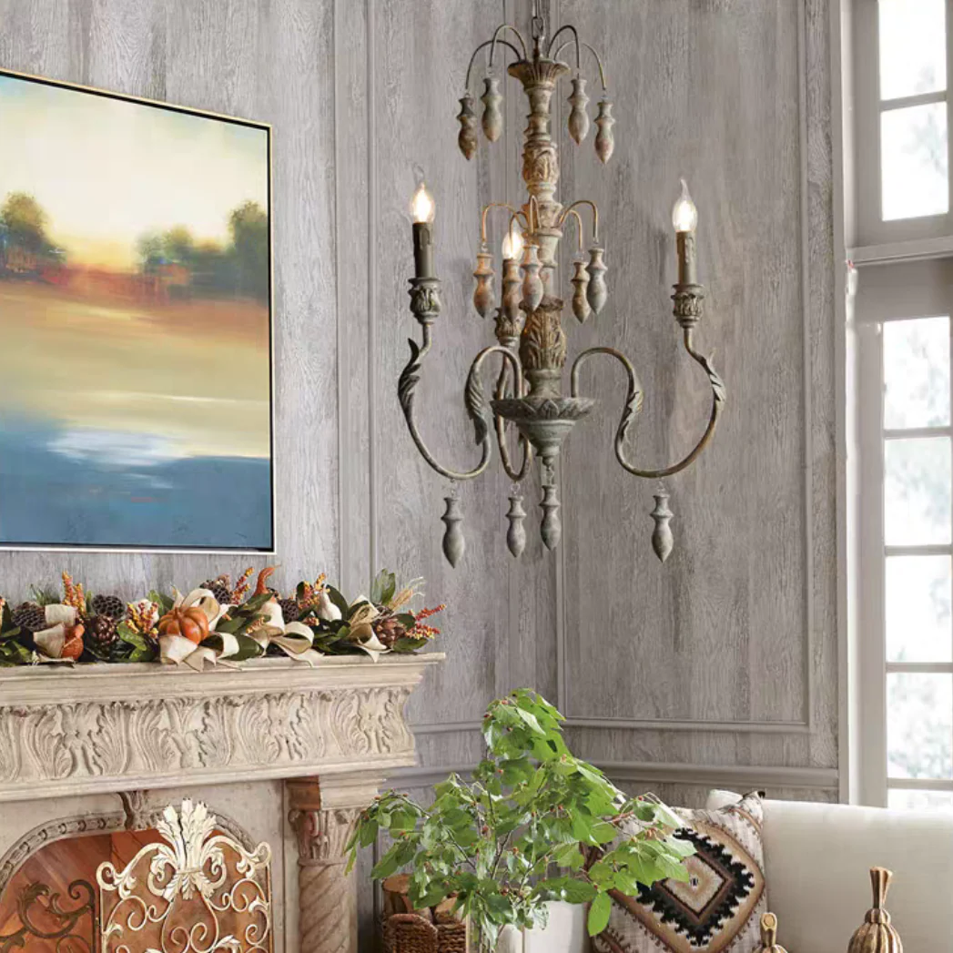 French Vintage Candle Chandelier for Living Room/Bedroom - Image 6
