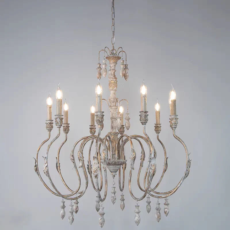 French Vintage Candle Chandelier for Living Room/Bedroom - Image 8