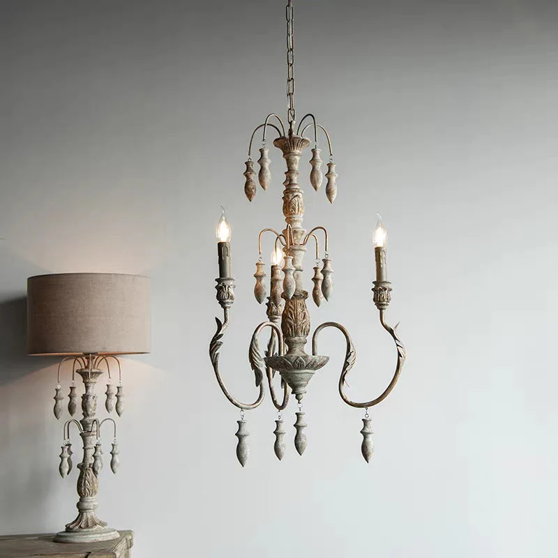 French Vintage Candle Chandelier for Living Room/Bedroom - Image 9