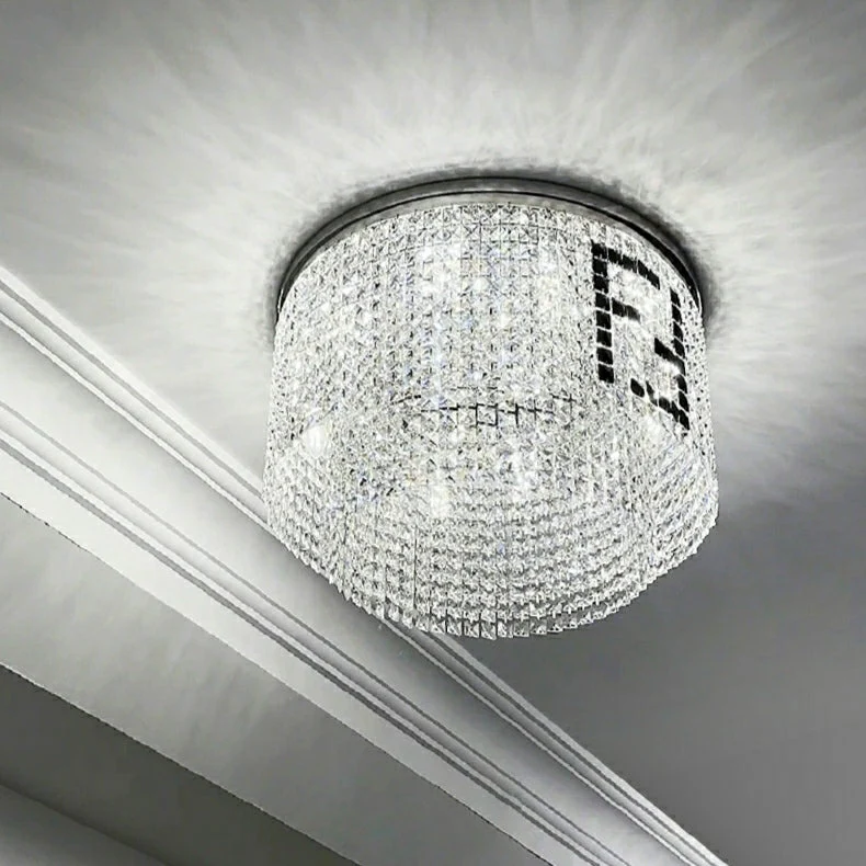 Designer Style Crystal Chandelier Elegant Round Ceiling Lighting Fixture for Living/ Dining Room - Image 13