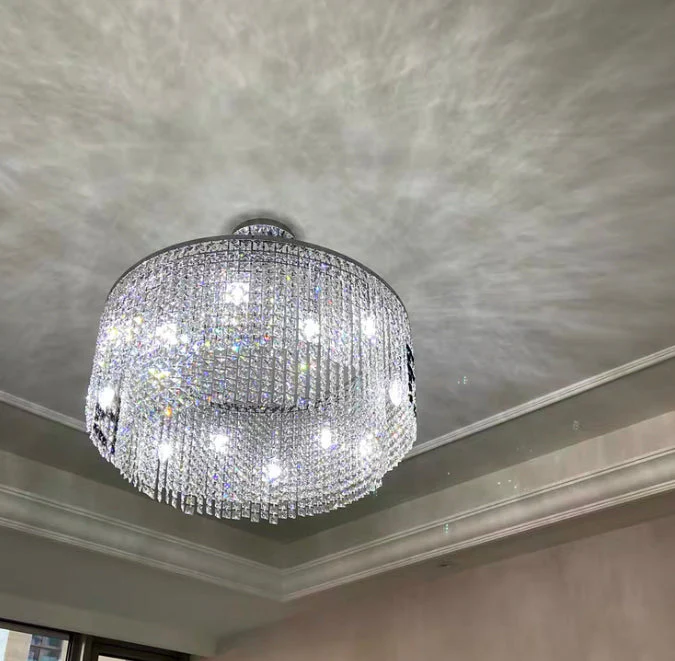 Designer Style Crystal Chandelier Elegant Round Ceiling Lighting Fixture for Living/ Dining Room - Image 18