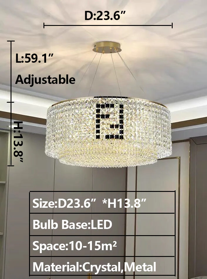 Designer Style Crystal Chandelier Elegant Round Ceiling Lighting Fixture for Living/ Dining Room - Image 23