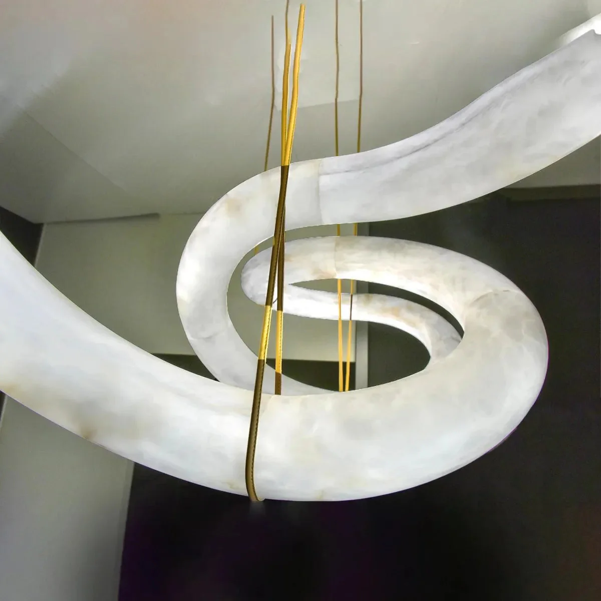 Glacera Designer Inspired Alabaster Chandelier Light For Living Room 35'' 55'' 56'' 70'' 96''W - Image 13