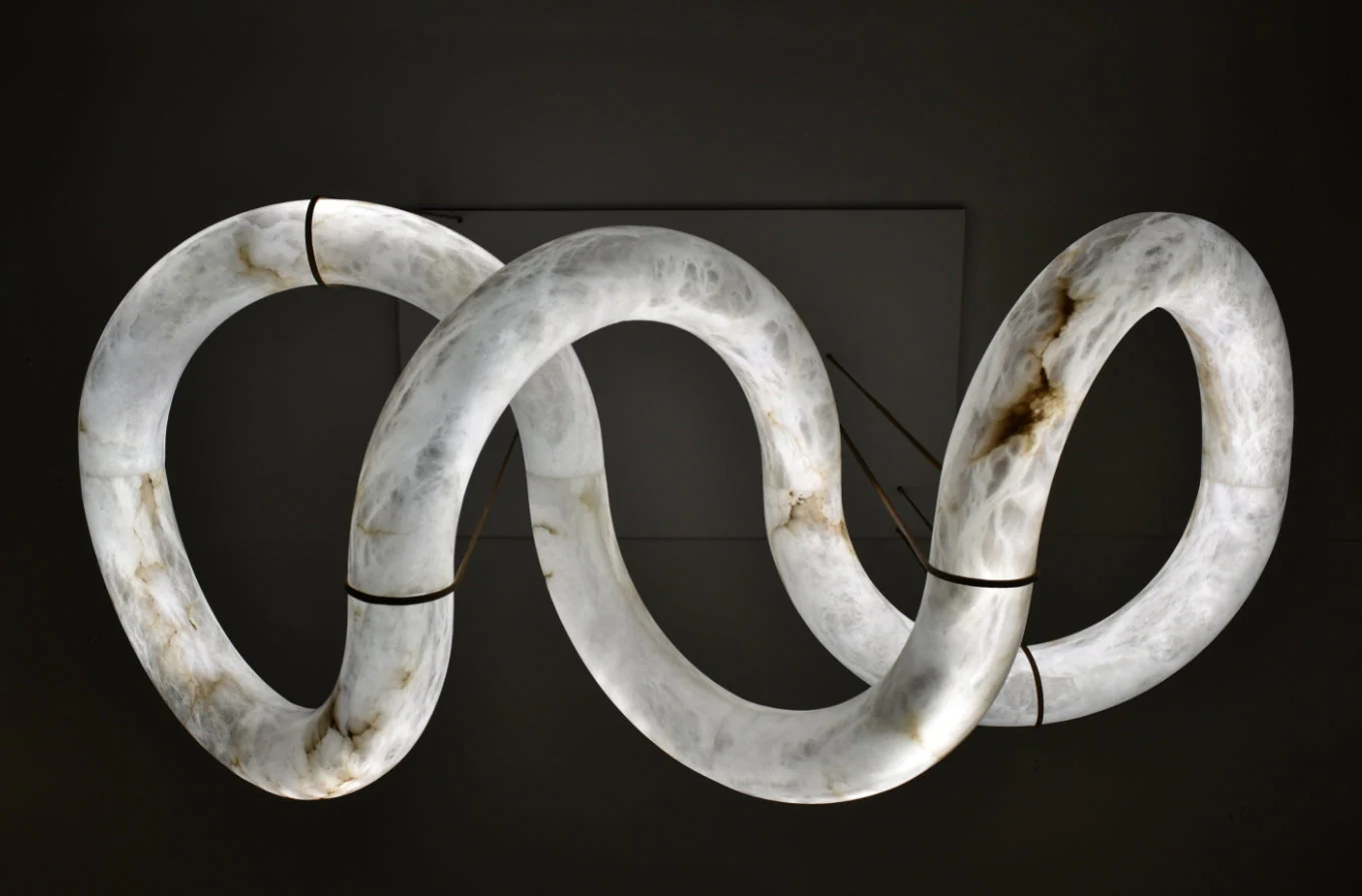 Glacera Designer Inspired Alabaster Chandelier Light For Living Room 35'' 55'' 56'' 70'' 96''W - Image 9