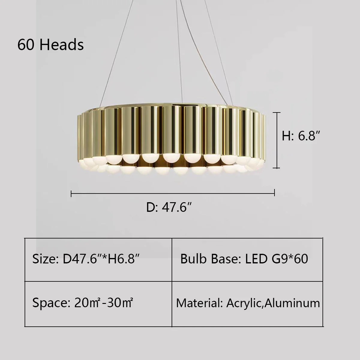 Designer Model Oversized Multi-head Round Chandelier for Living/Dining Room/Bedroom - Image 18