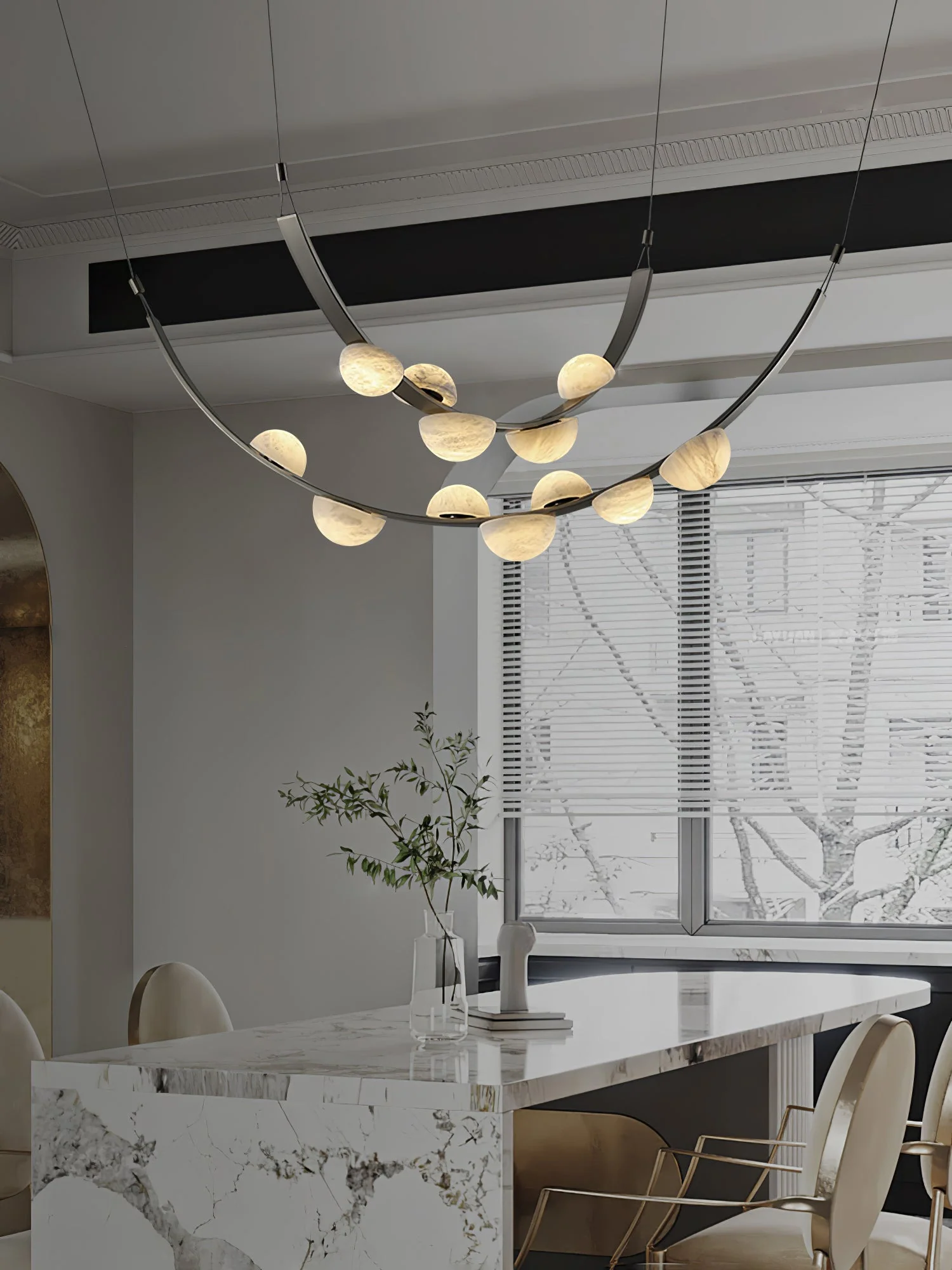 Dew Drops Alabaster Chandelier - Image 9