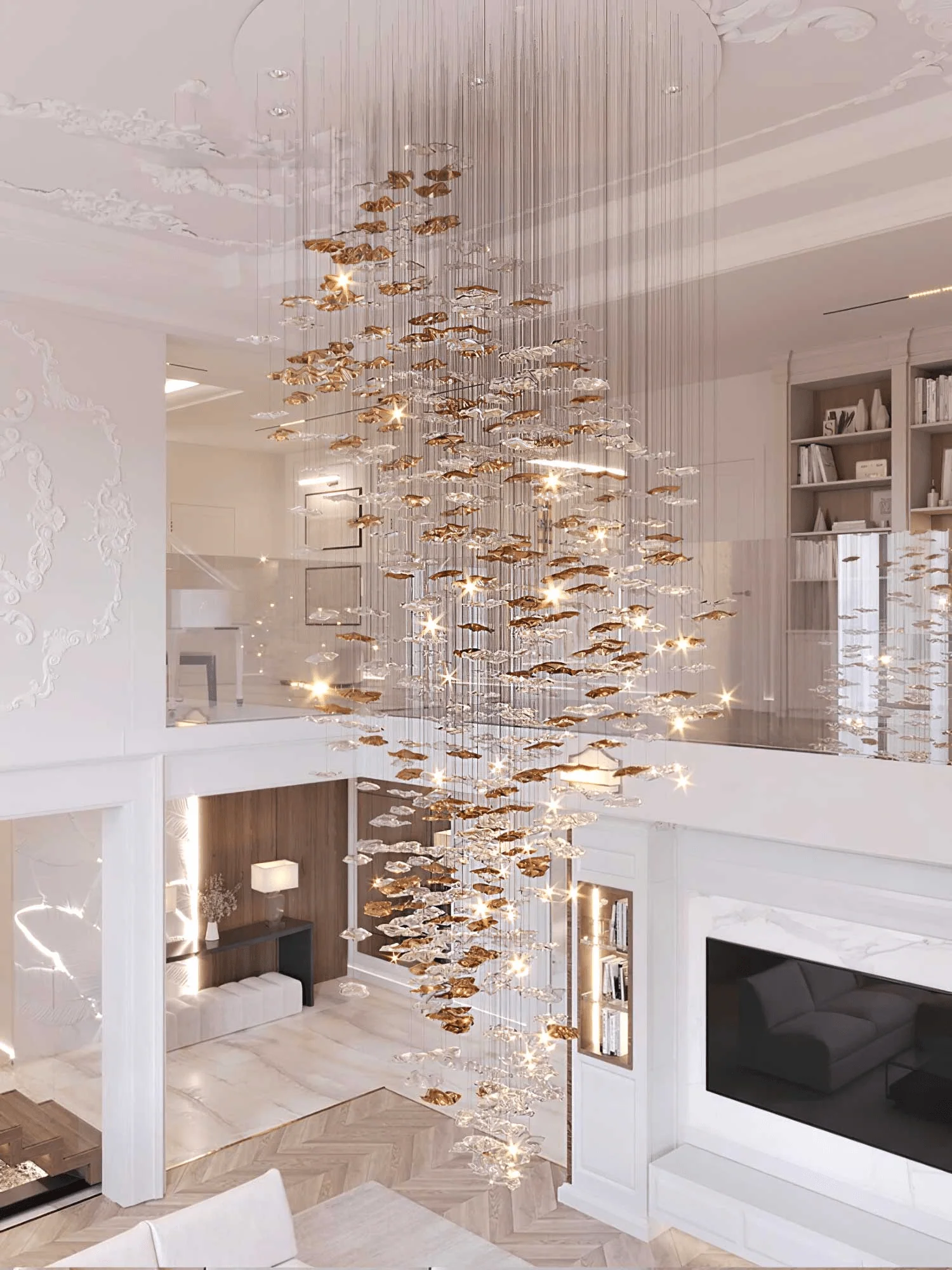 Galaxy Tidal Art Glass Crystal Spiral Chandelier - Image 10
