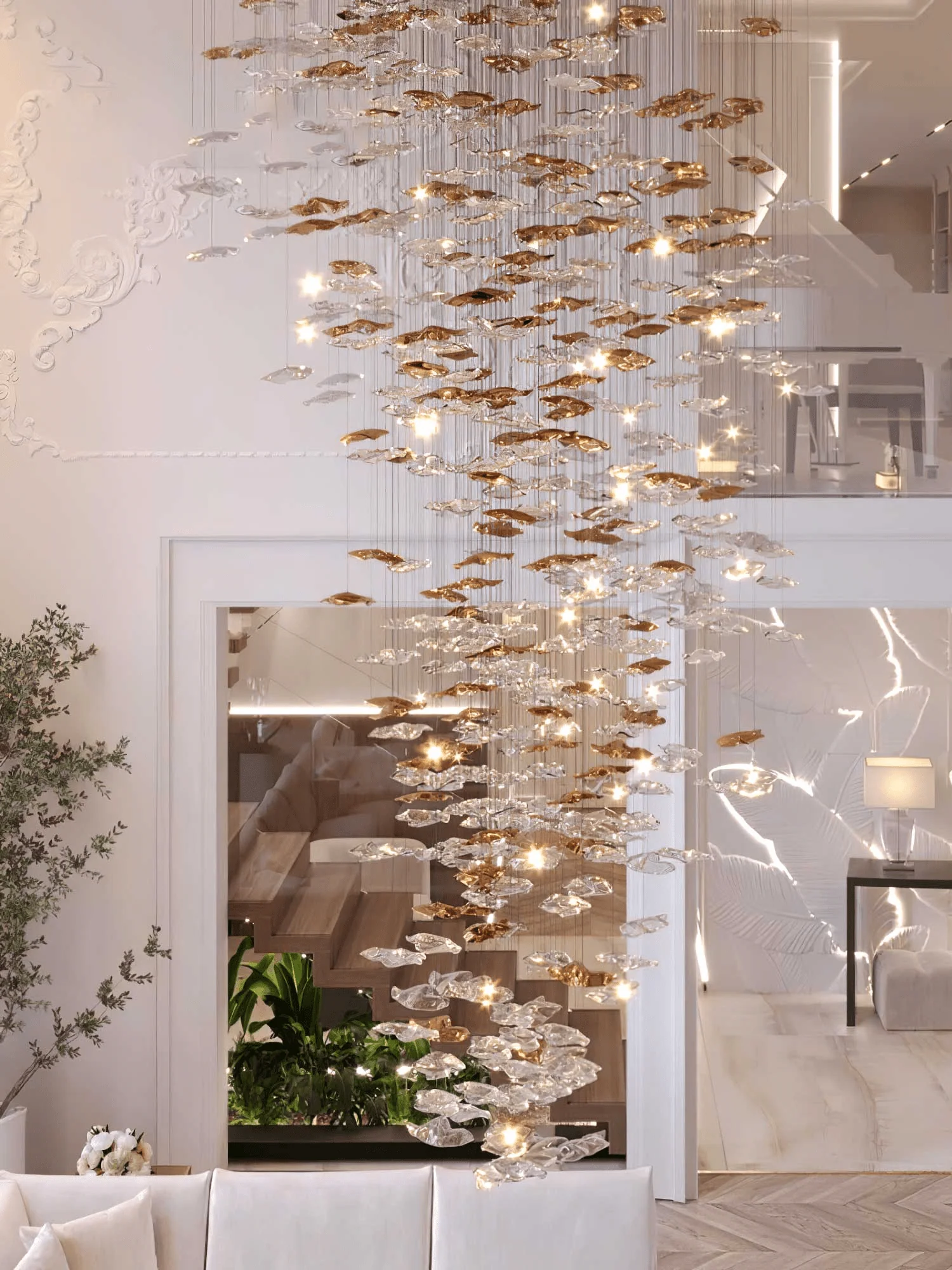 Galaxy Tidal Art Glass Crystal Spiral Chandelier - Image 11