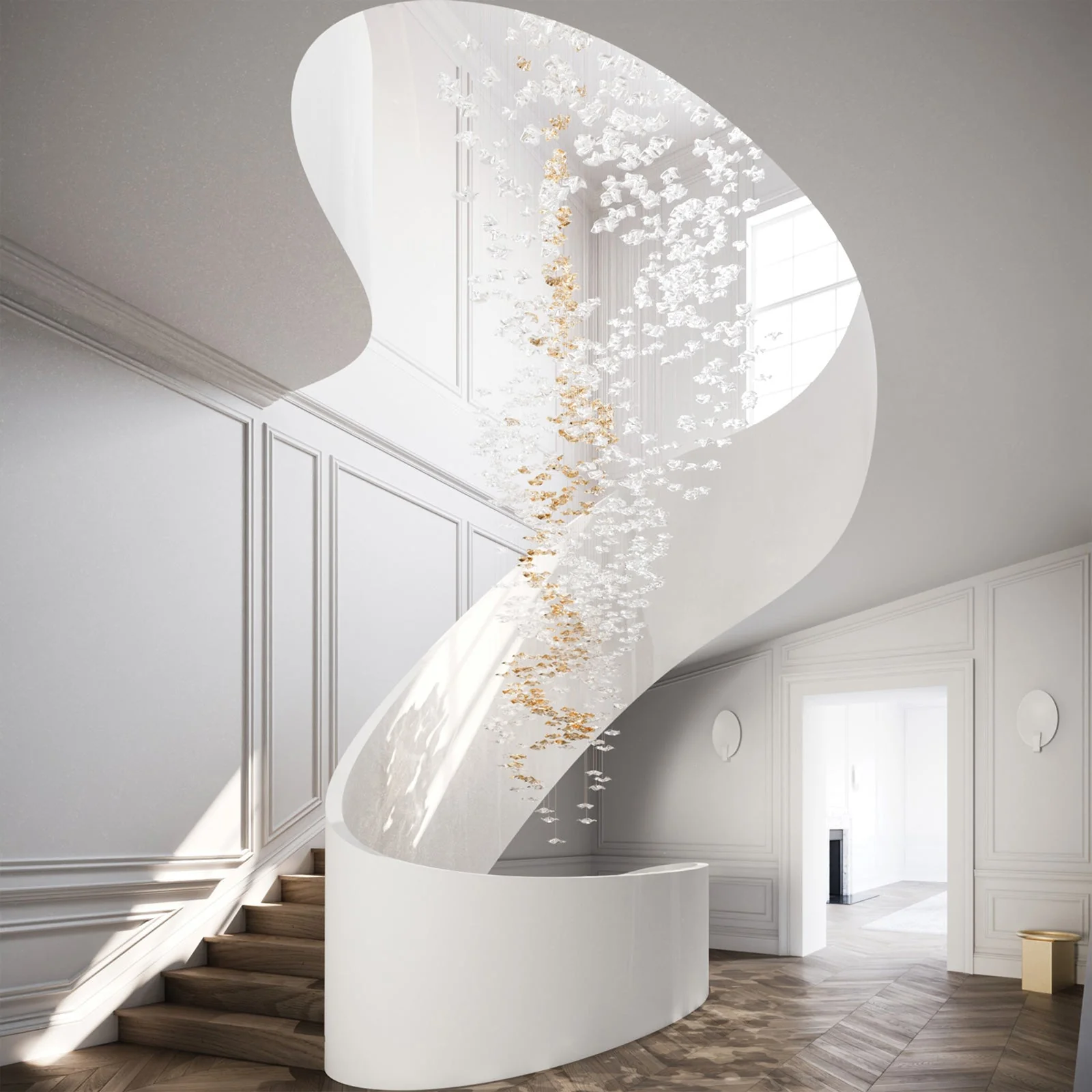 Galaxy Tidal Art Glass Crystal Spiral Chandelier - Image 29