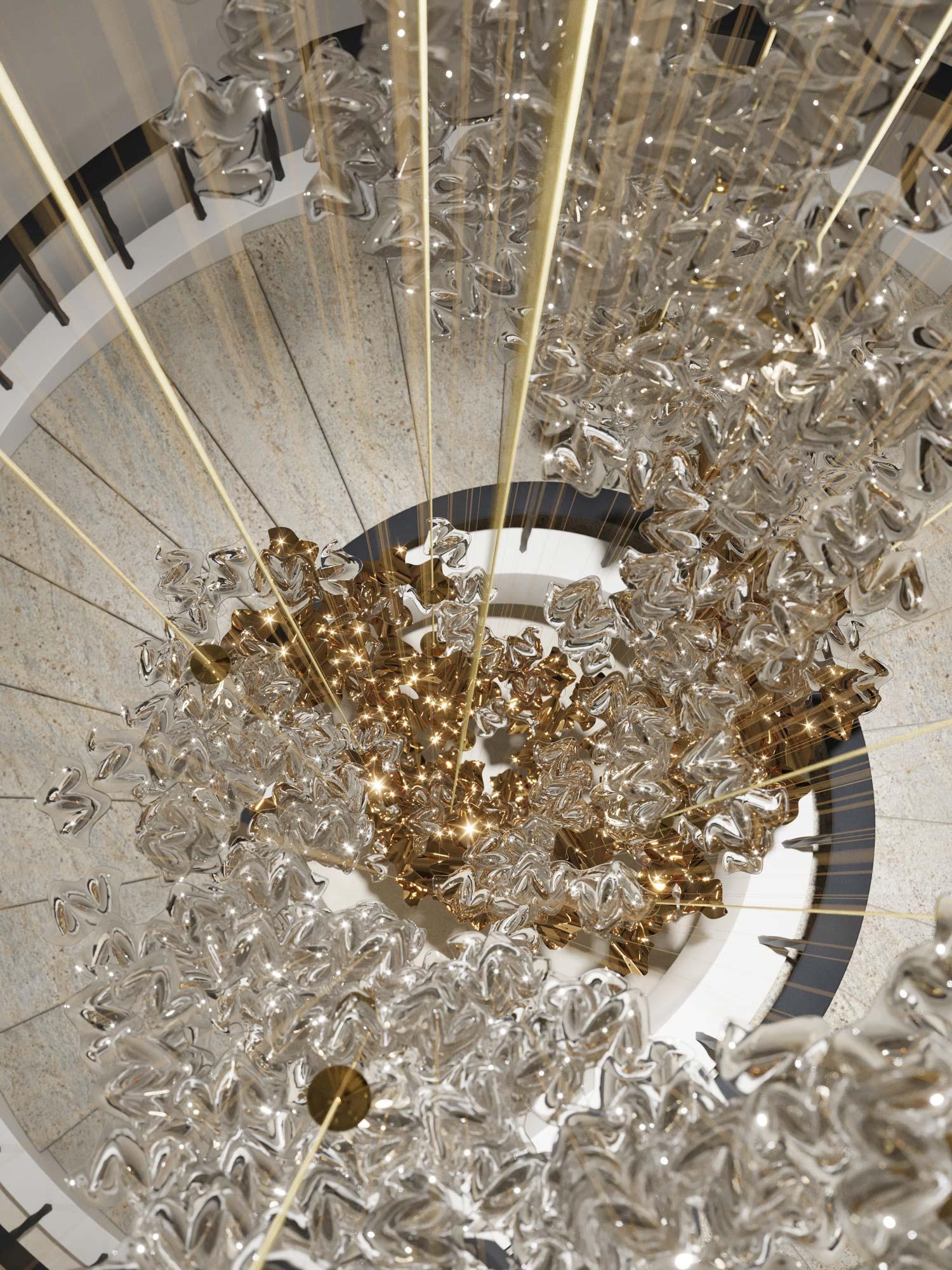 Galaxy Tidal Art Glass Crystal Spiral Chandelier - Image 35