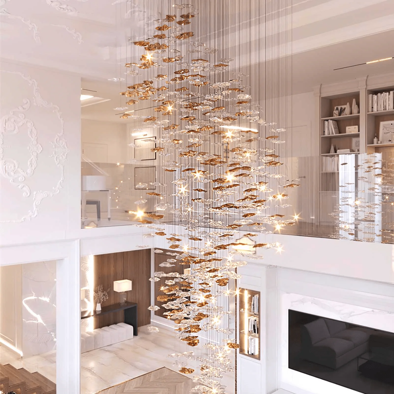 Galaxy Tidal Art Glass Crystal Spiral Chandelier - Image 5
