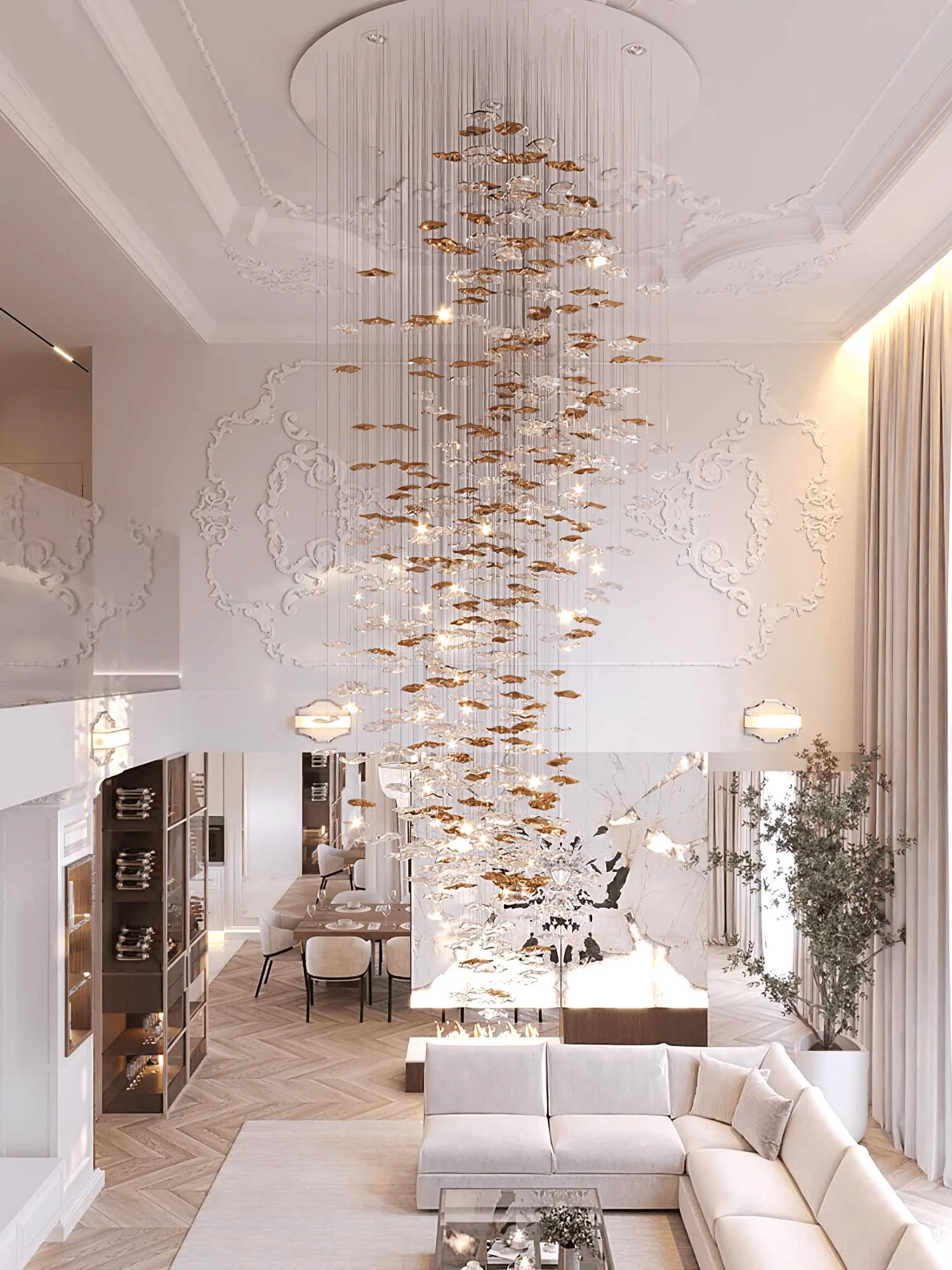 Galaxy Tidal Art Glass Crystal Spiral Chandelier - Image 6