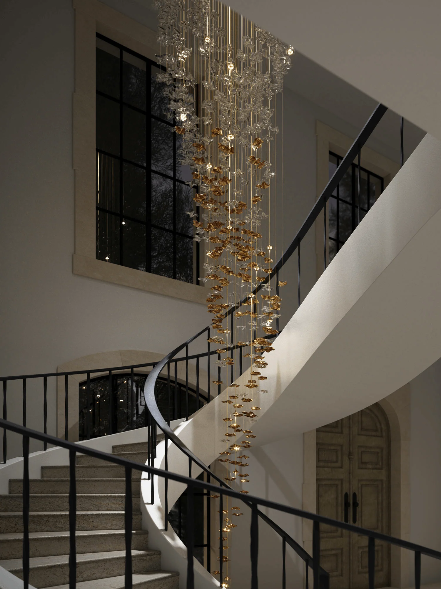 Galaxy Tidal Art Glass Crystal Spiral Chandelier - Image 76