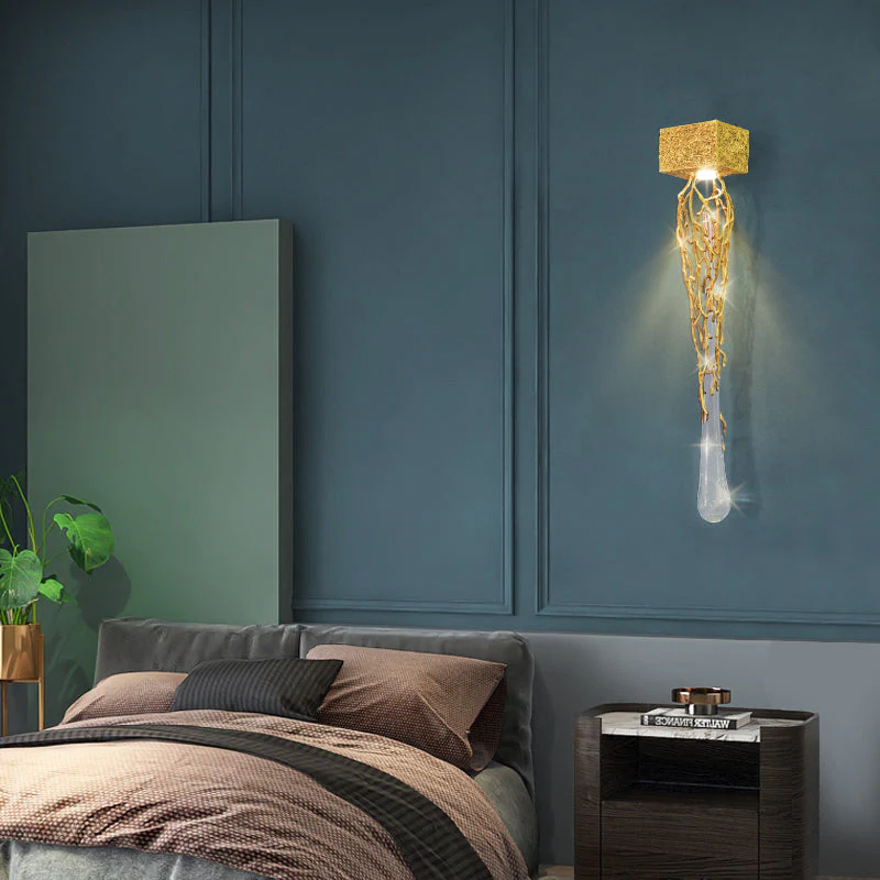 Slade Modern Branch Crystal Wall Sconce For Bedroom - Image 5