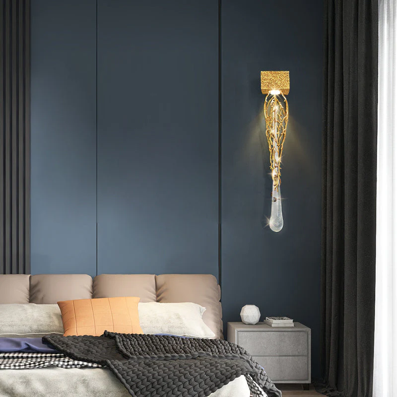 Slade Modern Branch Crystal Wall Sconce For Bedroom - Image 7