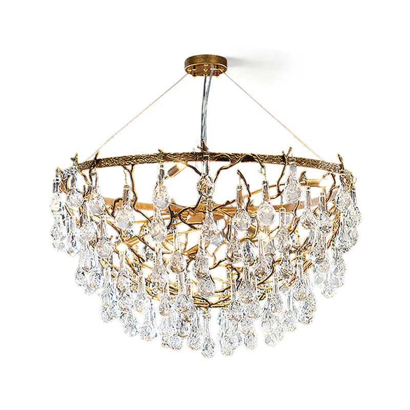 Doris Branch Brass Crystal Chandelier - Image 10