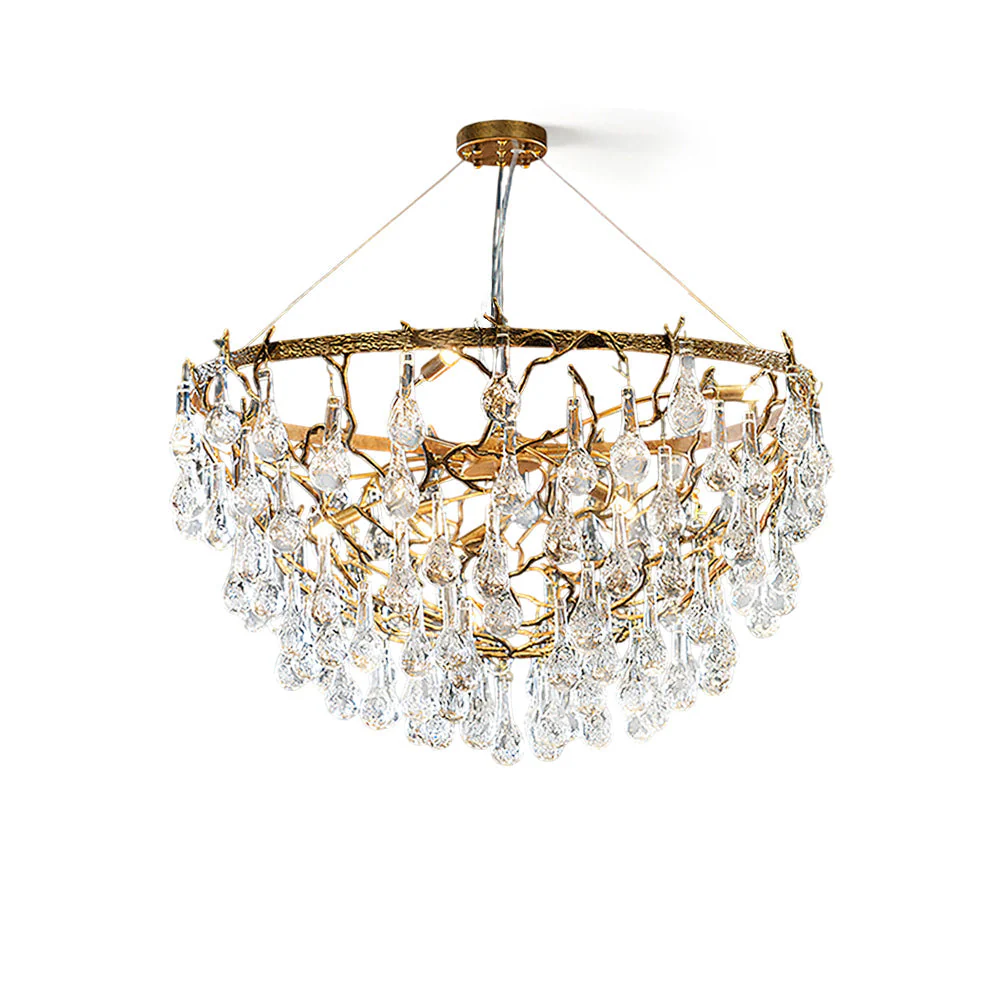Doris Branch Brass Crystal Chandelier - Image 3