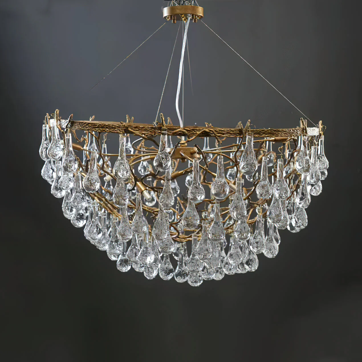 Doris Branch Brass Crystal Chandelier - Image 7