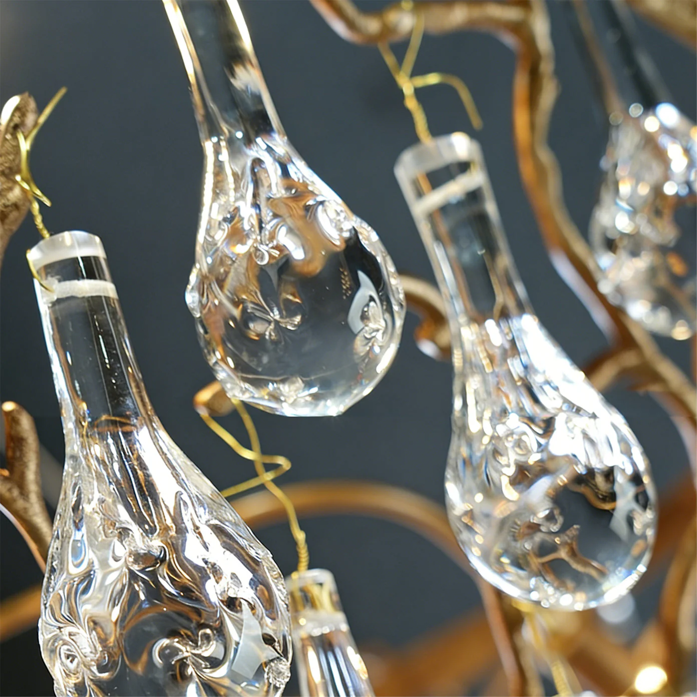 Doris Branch Brass Crystal Chandelier - Image 8