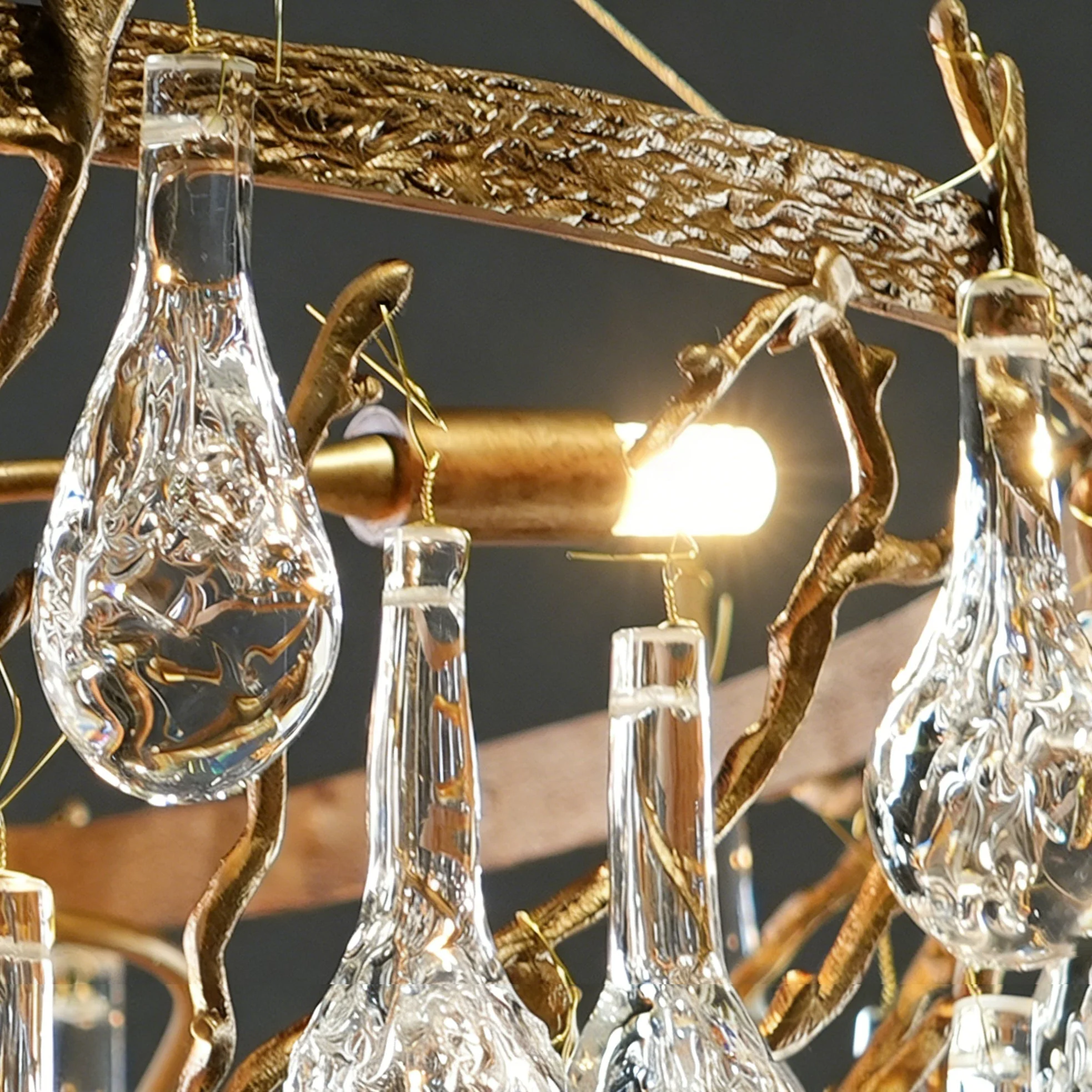 Doris Branch Brass Crystal Chandelier - Image 9