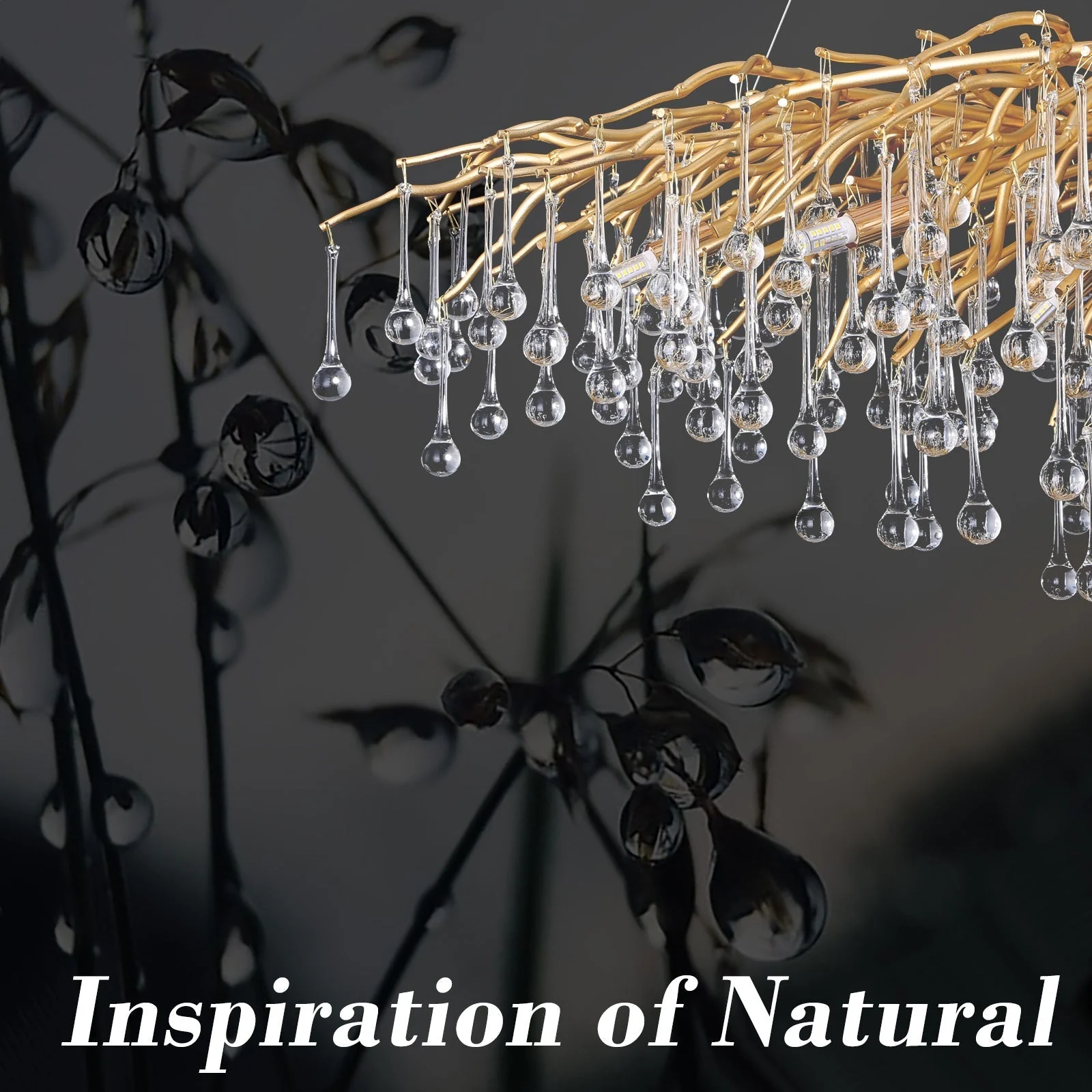 Doris Crystal Rectangular Branch Chandelier L45" - Image 10