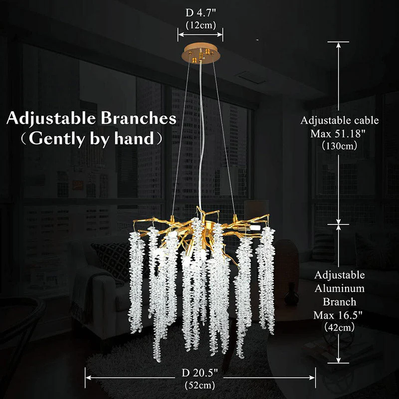 Doris White Crystal Branch Chandelier 20.5"D - Image 4
