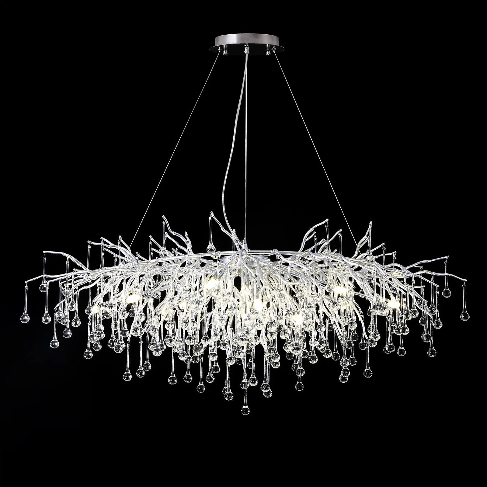 Doris Rectangle Branch Chandelier 45"L Silver - Image 5