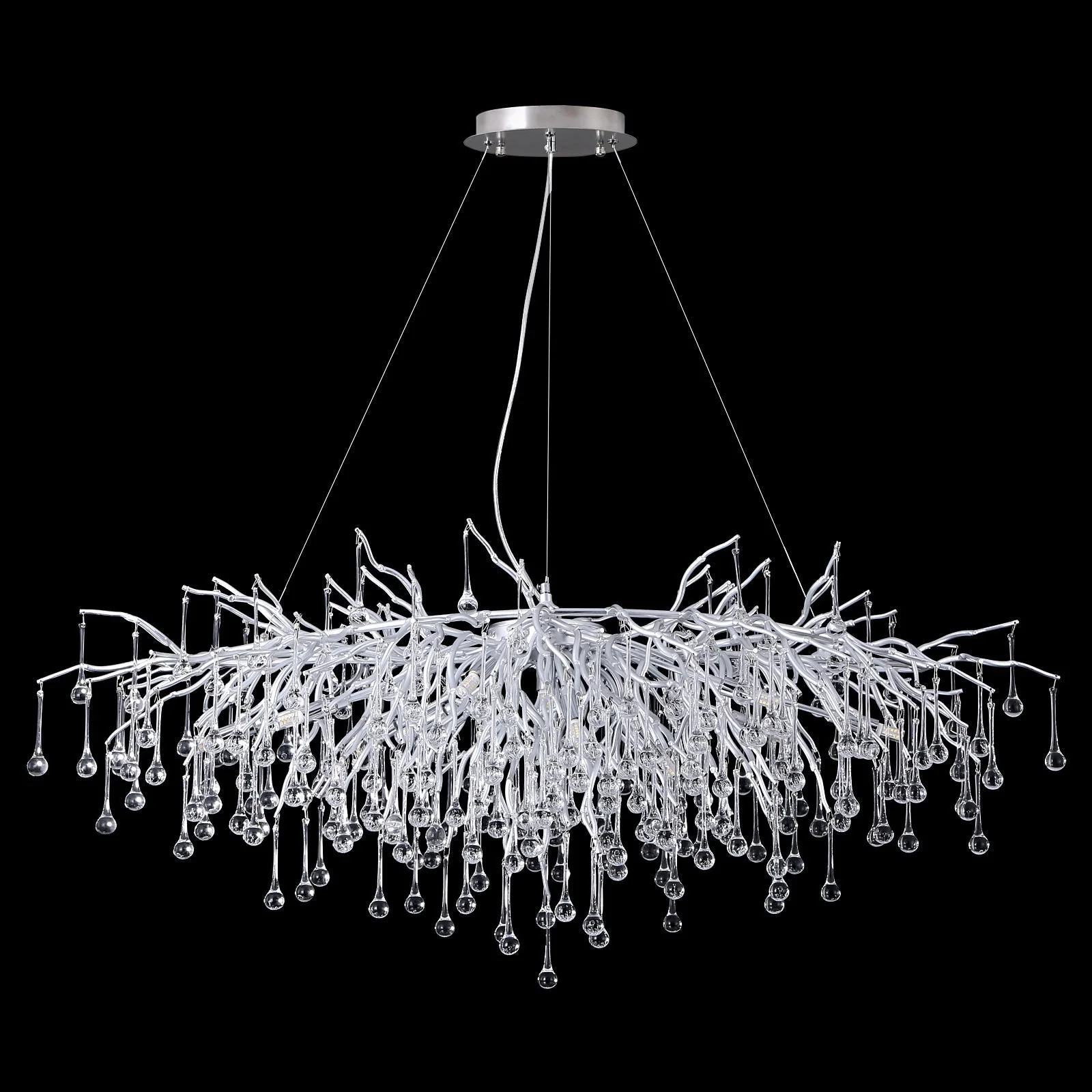 Doris Rectangle Branch Chandelier 45"L Silver - Image 6