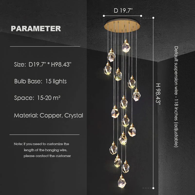 Modern Crystal Chandelier Foyer Living Room Droplight Hall Decoration Lights - Image 11