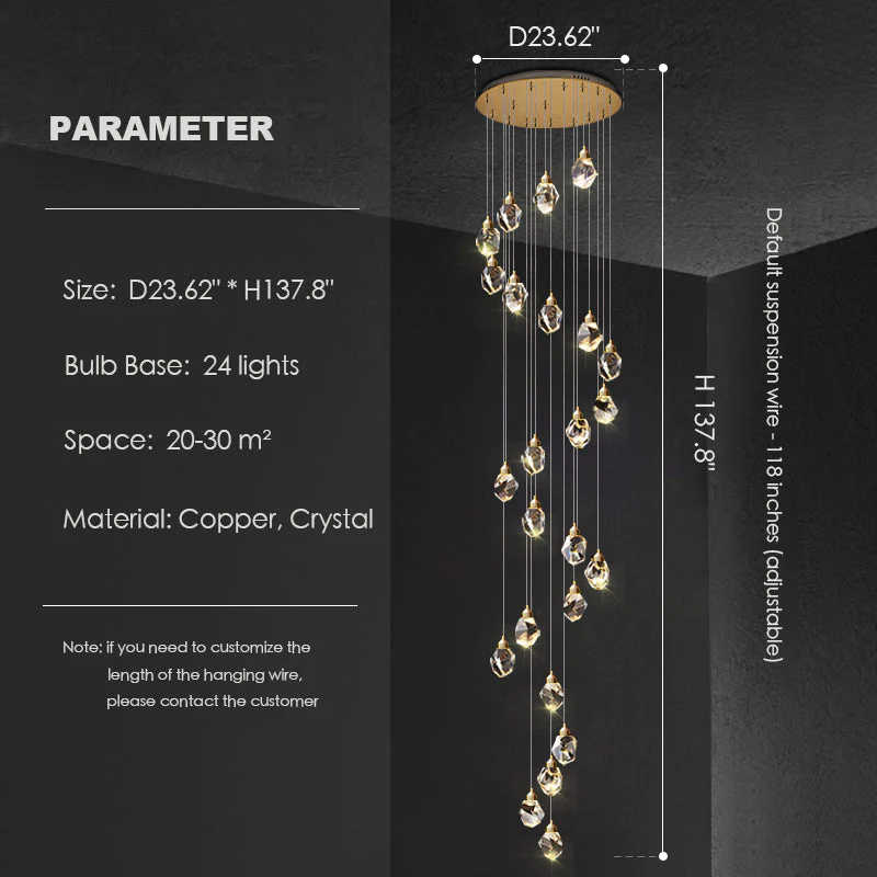 Modern Crystal Chandelier Foyer Living Room Droplight Hall Decoration Lights - Image 13