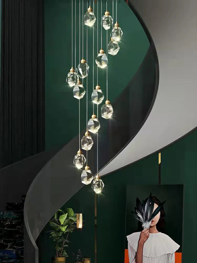 Modern Crystal Chandelier Foyer Living Room Droplight Hall Decoration Lights - Image 4