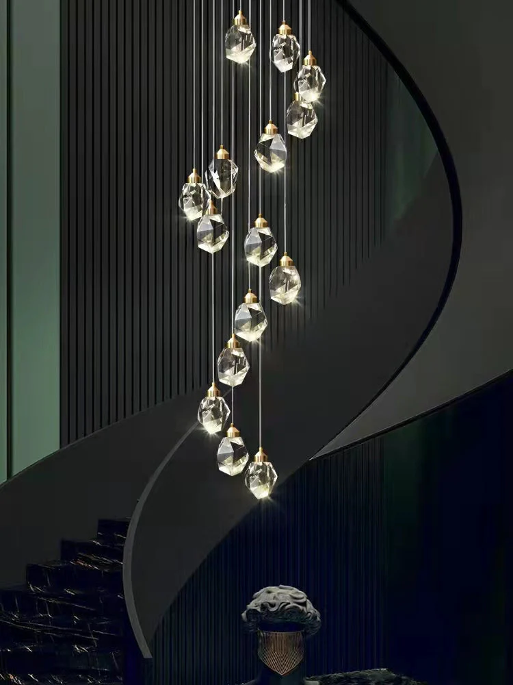 Modern Crystal Chandelier Foyer Living Room Droplight Hall Decoration Lights - Image 5