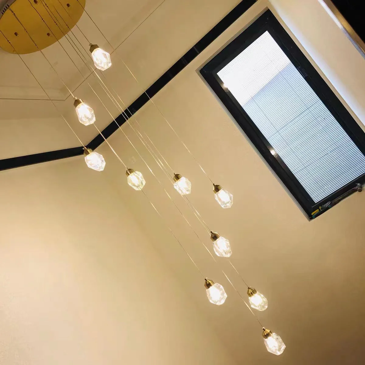 Modern Crystal Chandelier Foyer Living Room Droplight Hall Decoration Lights - Image 7