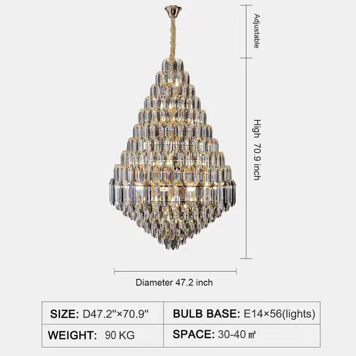 Staircase/Foyer Chandelier With High Clarity Crystals Luxury Ceiling Light - Image 11