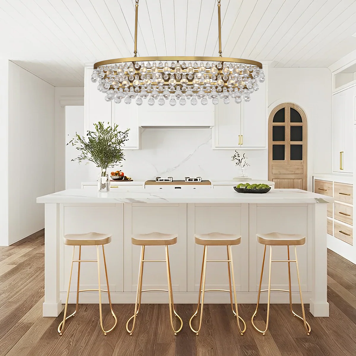 Eamon Glass Oval Chandelier 42.75''W - Image 4