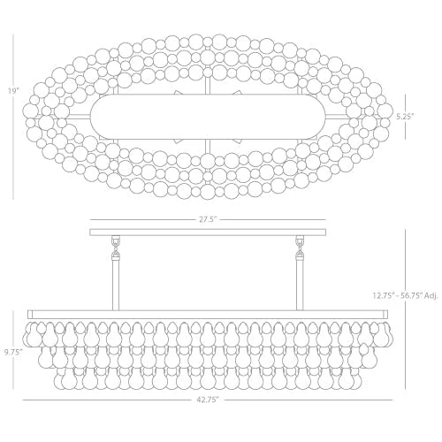 Eamon Glass Oval Chandelier 42.75''W - Image 9