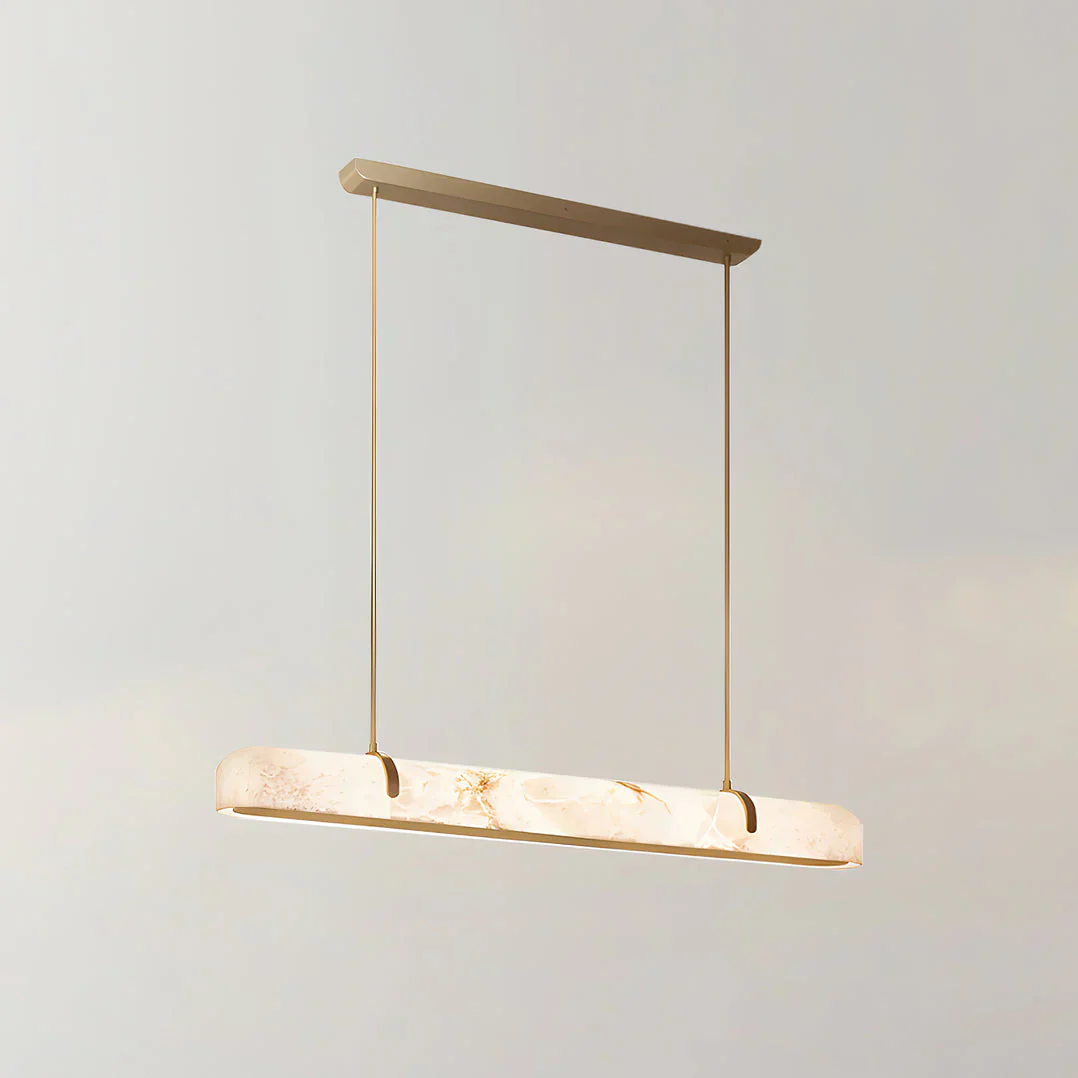 Eamon Linear Alabaster Chandelier, Kitchen Island Pendant Light - Image 11