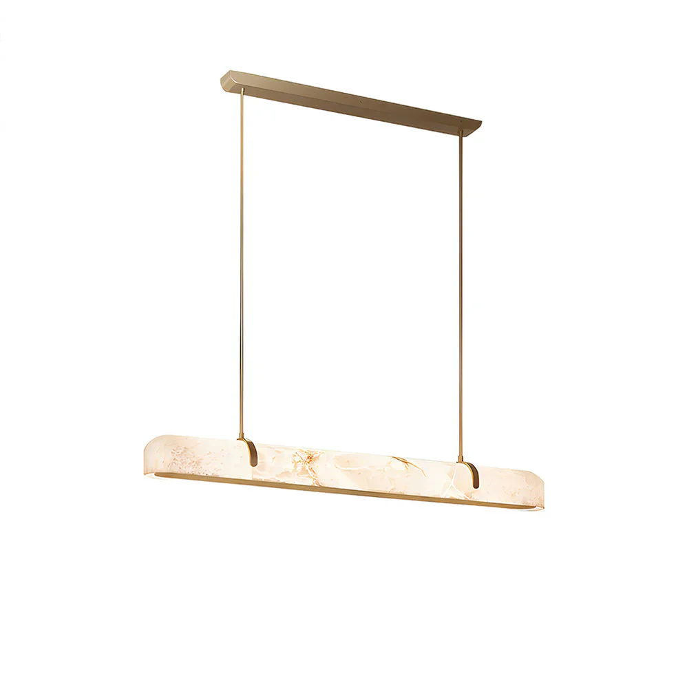 Eamon Linear Alabaster Chandelier, Kitchen Island Pendant Light - Image 2