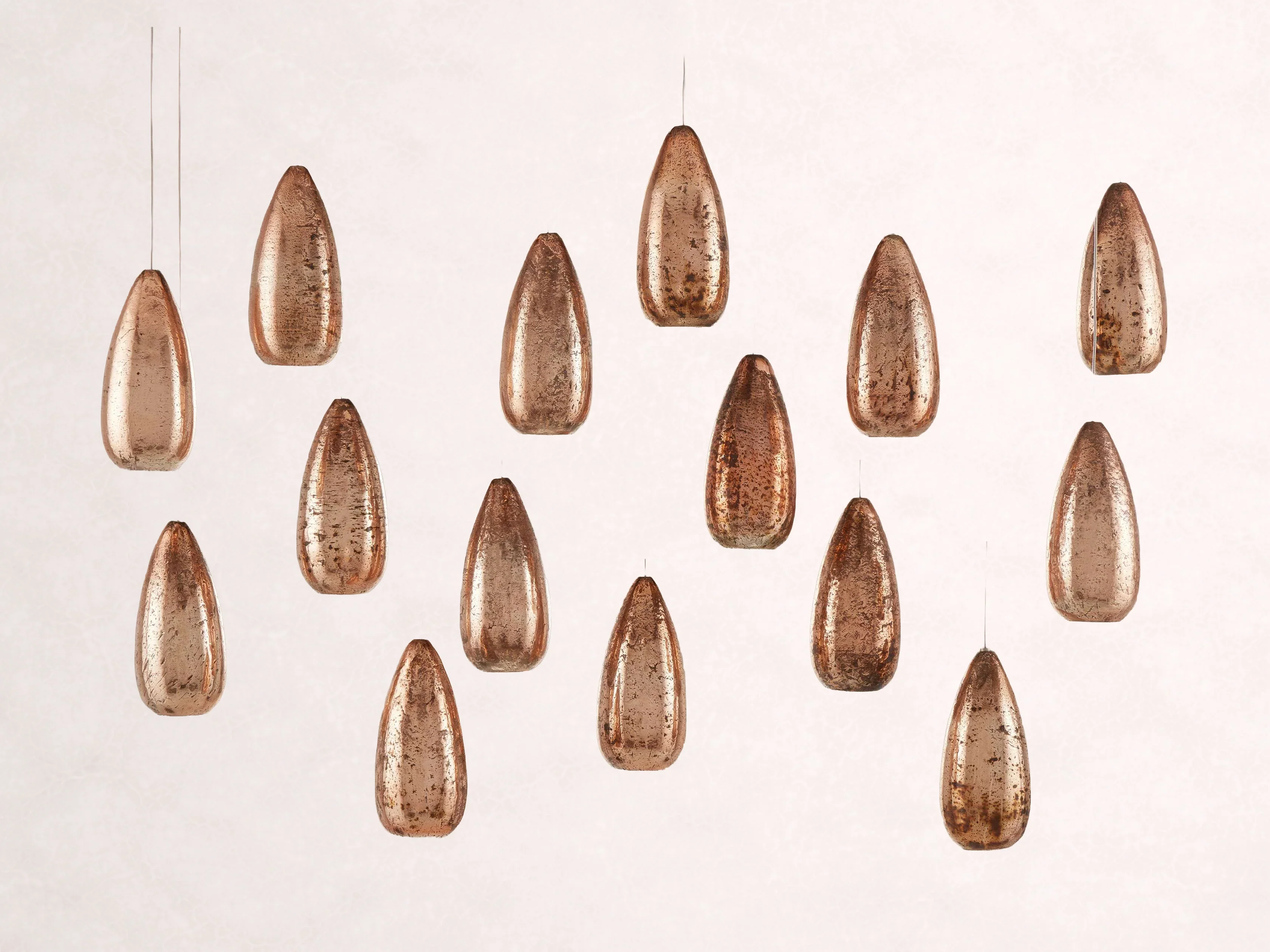 Edda Cascade Teardrop Mercury Glass Linear Chandelier 48'' 54''L - Image 2