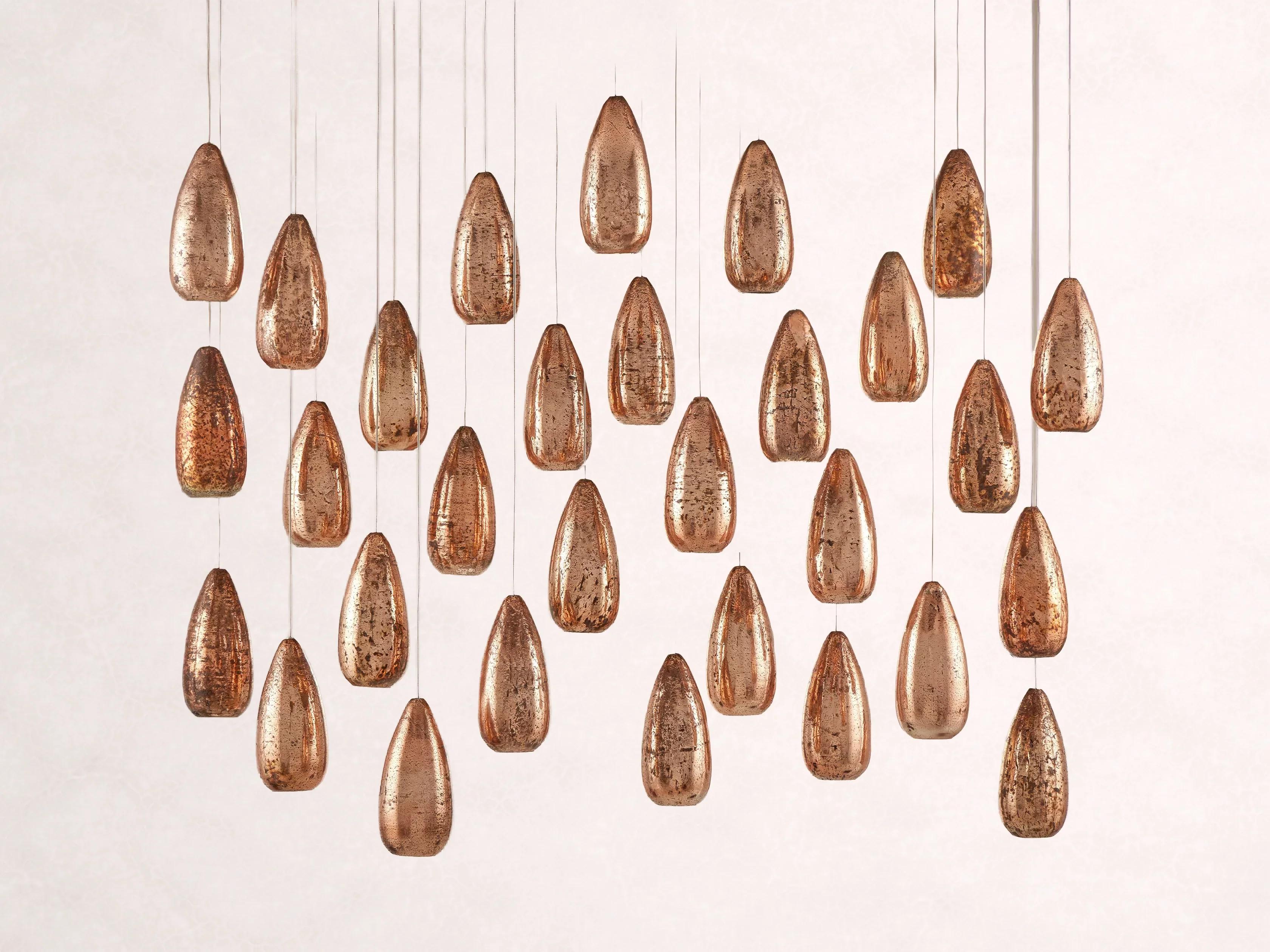 Edda Cascade Teardrop Mercury Glass Linear Chandelier 48'' 54''L - Image 6