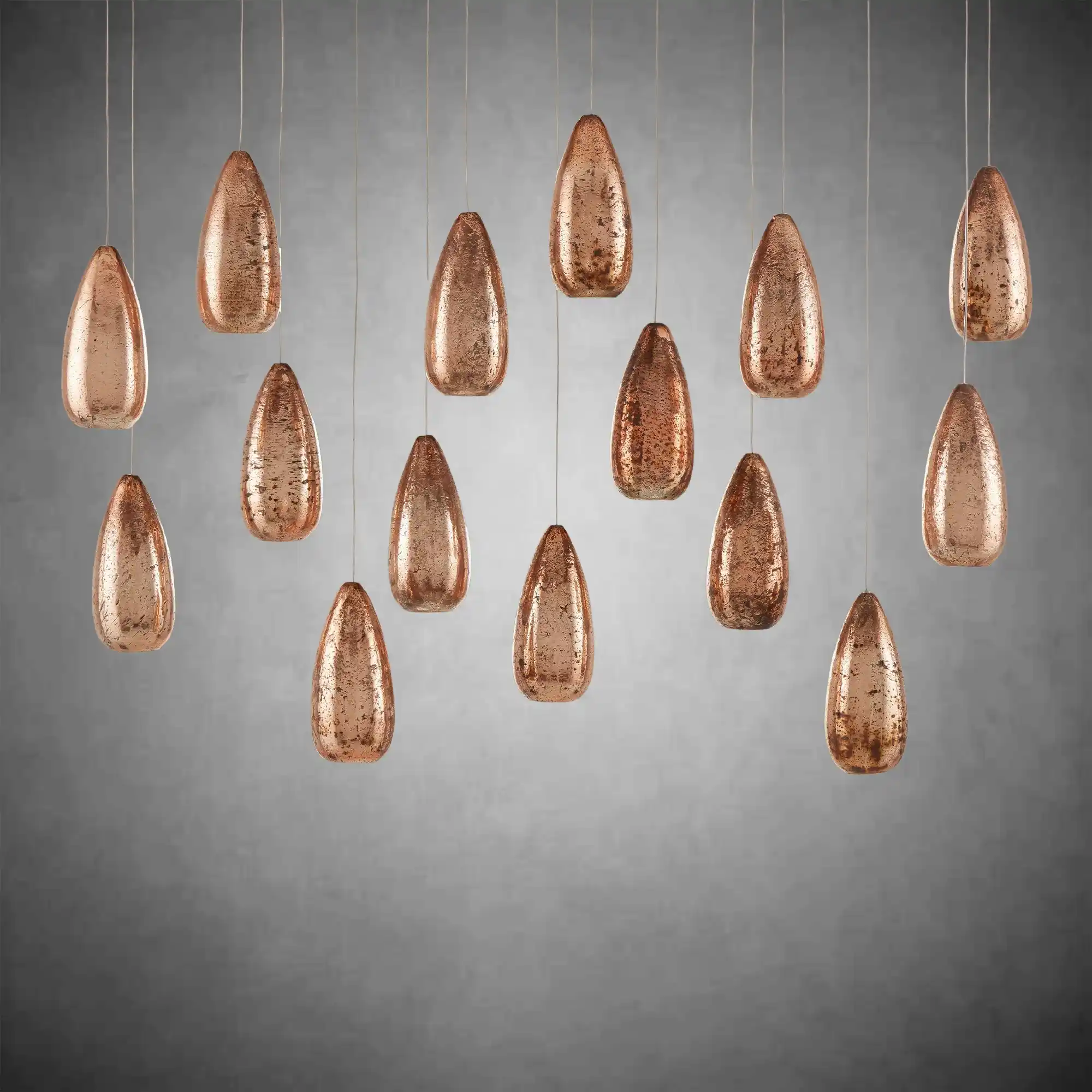 Edda Linear Teardrop Mercury Glass Chandelier – 48" & 54" Options - Image 4