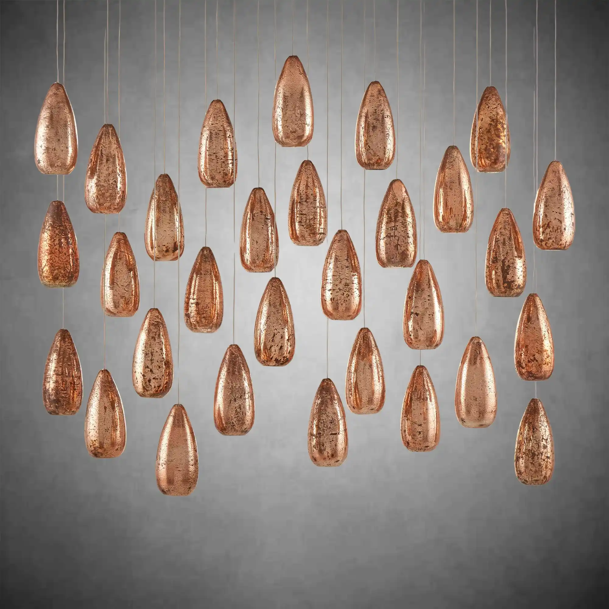 Edda Linear Teardrop Mercury Glass Chandelier – 48" & 54" Options - Image 6