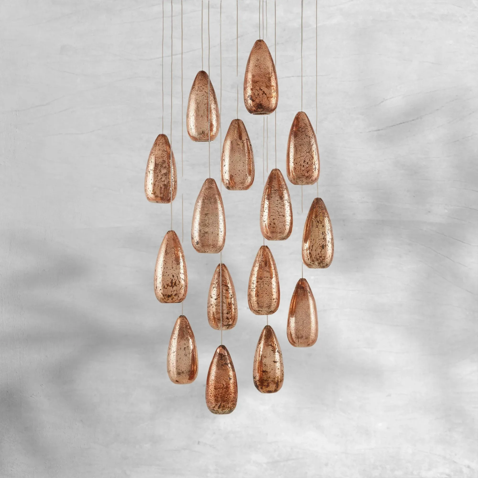 Edda Round Teardrop Mercury Glass Chandelier – 23” & 35” Options - Image 6