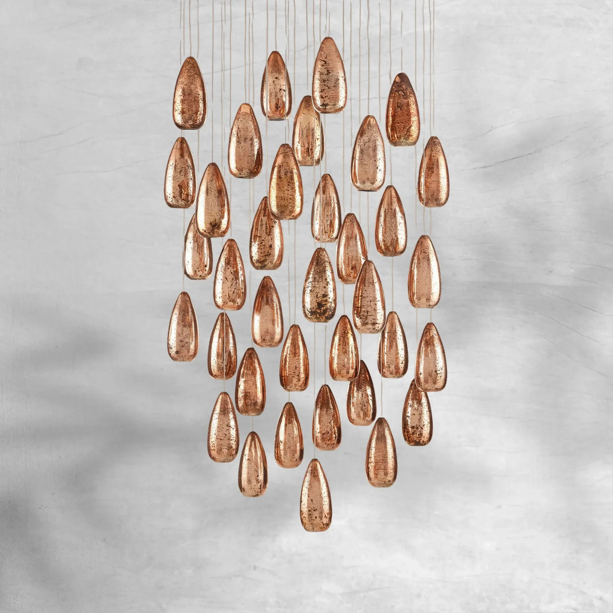 Edda Round Teardrop Mercury Glass Chandelier – 23” & 35” Options - Image 8