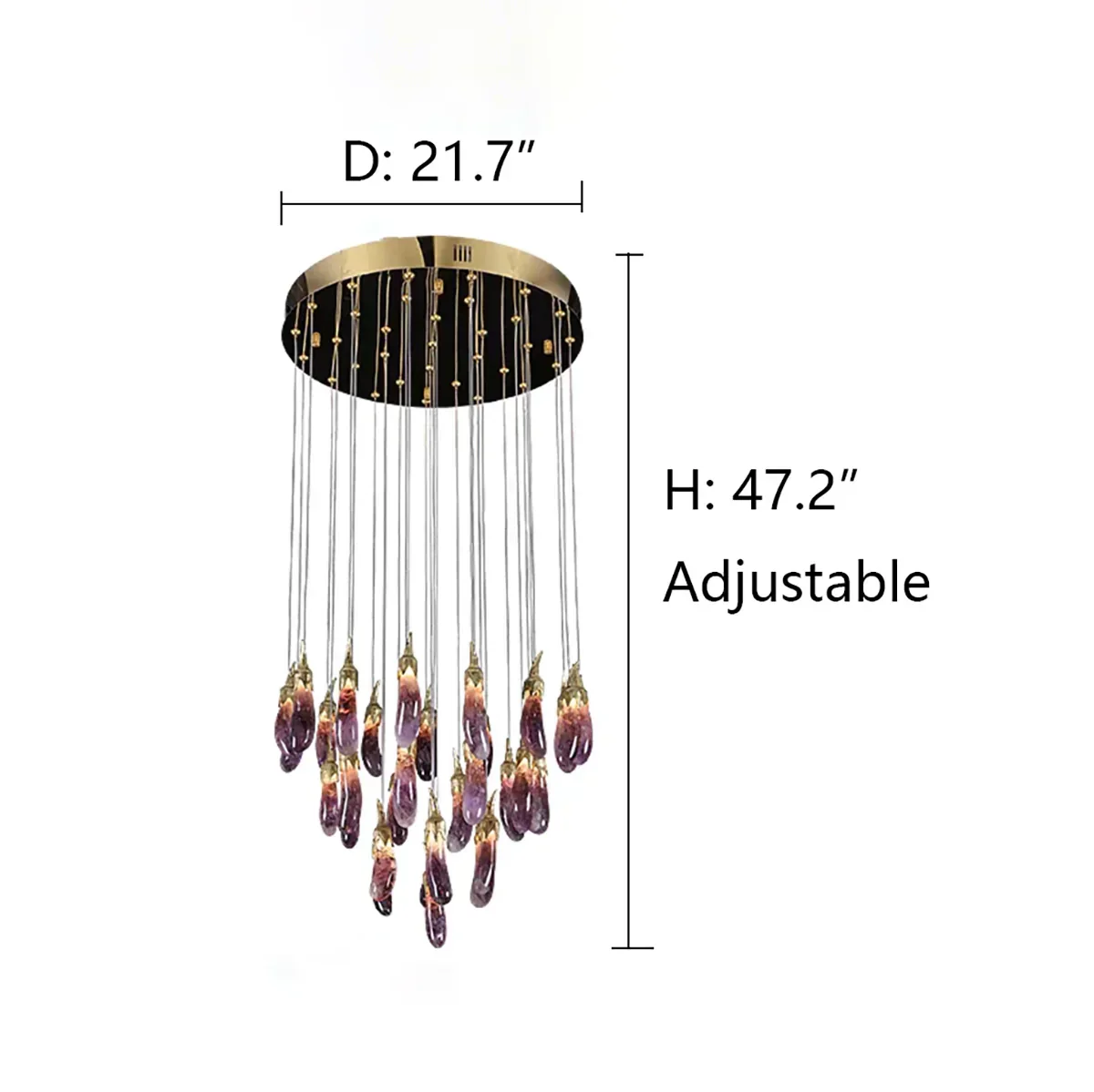 Eggplant-shaped Chandelier Purple Color - Image 2
