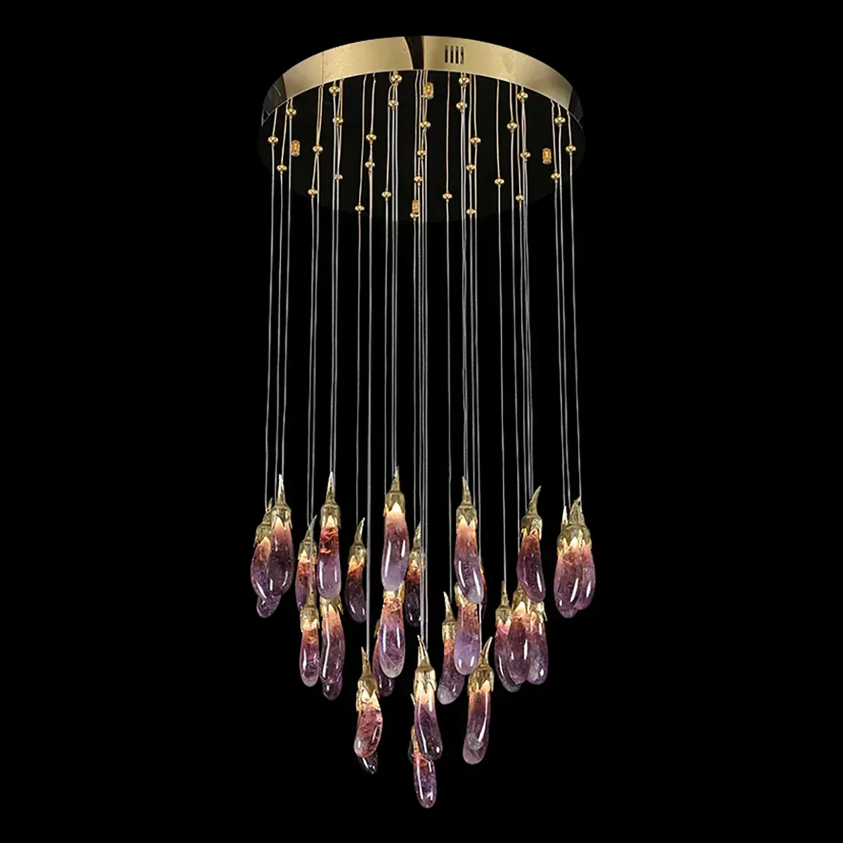Eggplant-shaped Chandelier Purple Color - Image 4