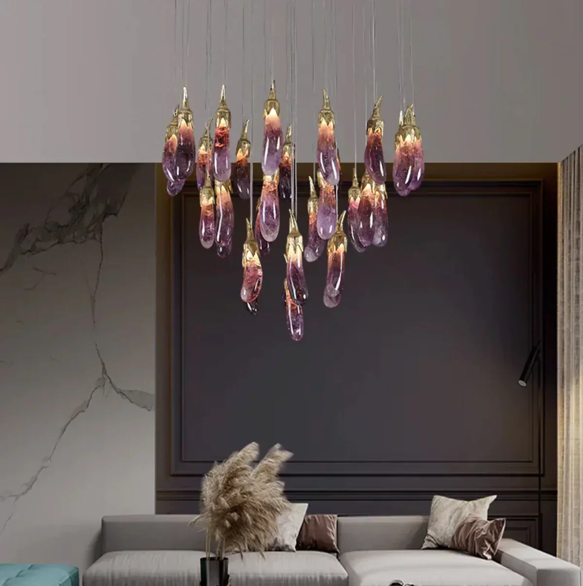 Eggplant-shaped Chandelier Purple Color - Image 5